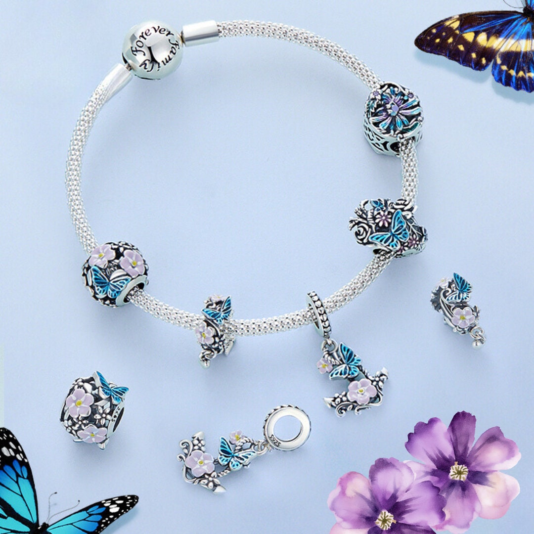 Blue Butterfly Charm Collection