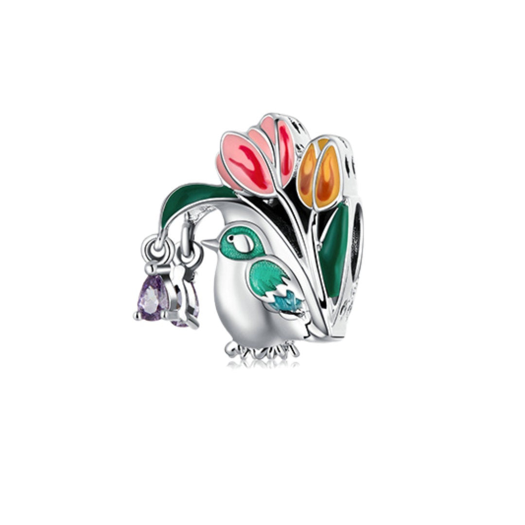 Forever Blooming Silver Charms