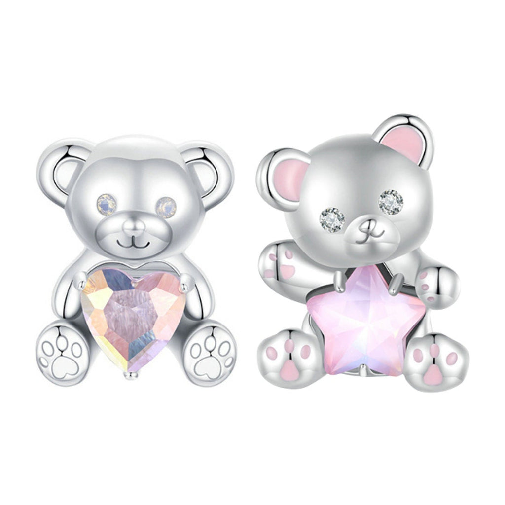 Silver Teddy Bear Charms 925 Sterling Silver Charm Bracelet fits Designer 3mm Snake Chain Bracelet BUY 3 GET 65% OFF