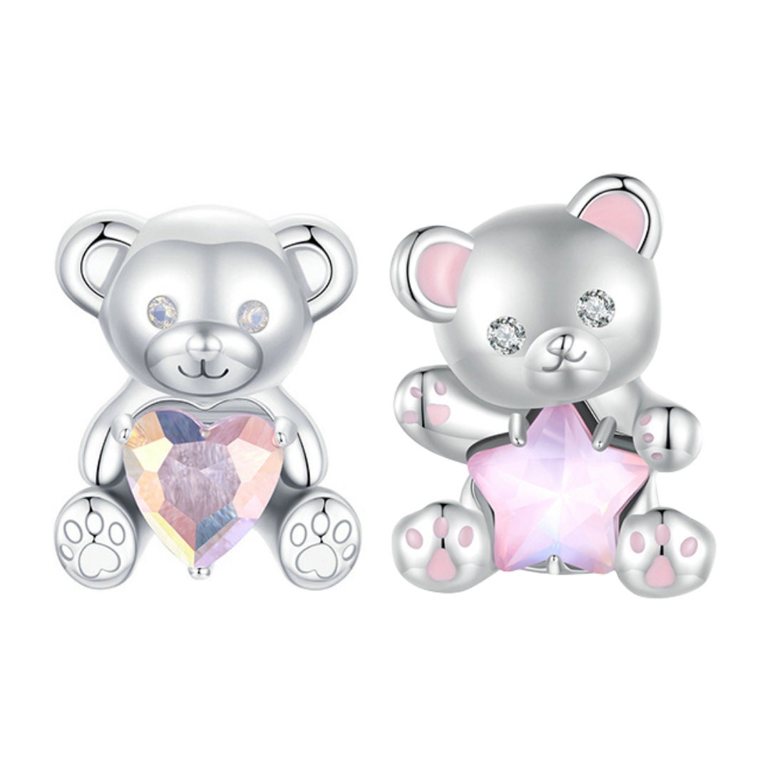 Silver Teddy Bear Charms 925 Sterling Silver Charm Bracelet fits Designer 3mm Snake Chain Bracelet BUY 3 GET 65% OFF