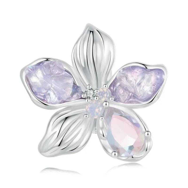 Iris Bloom Collection Nature-Inspired Silver Charms