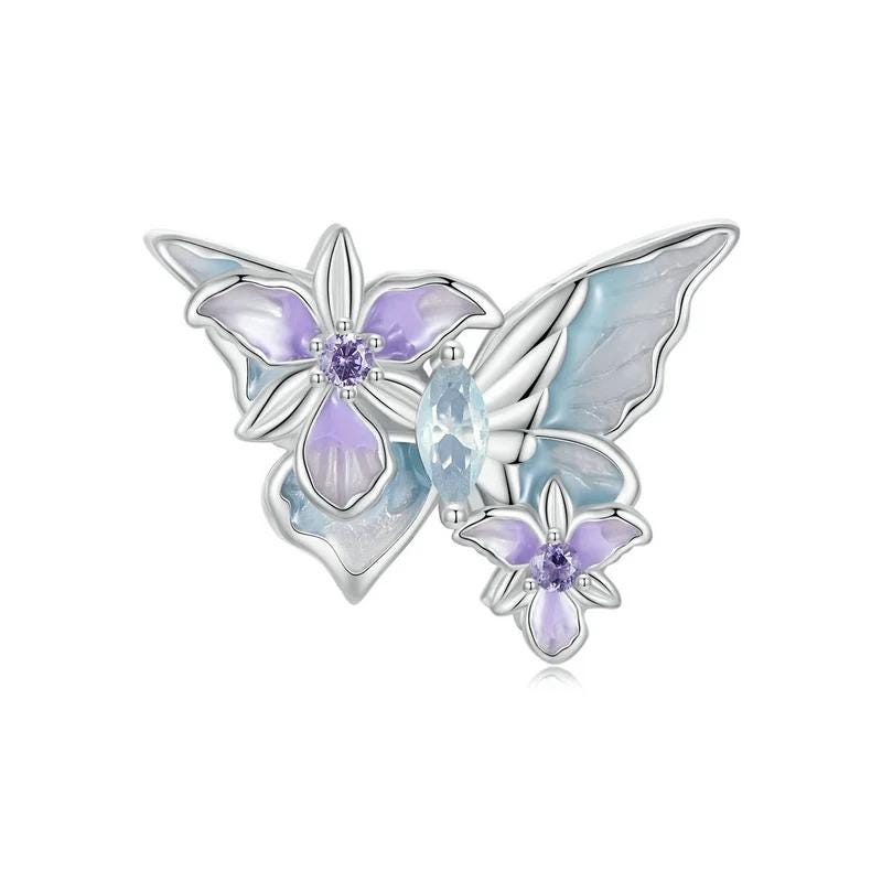 Iris Bloom Collection Nature-Inspired Silver Charms