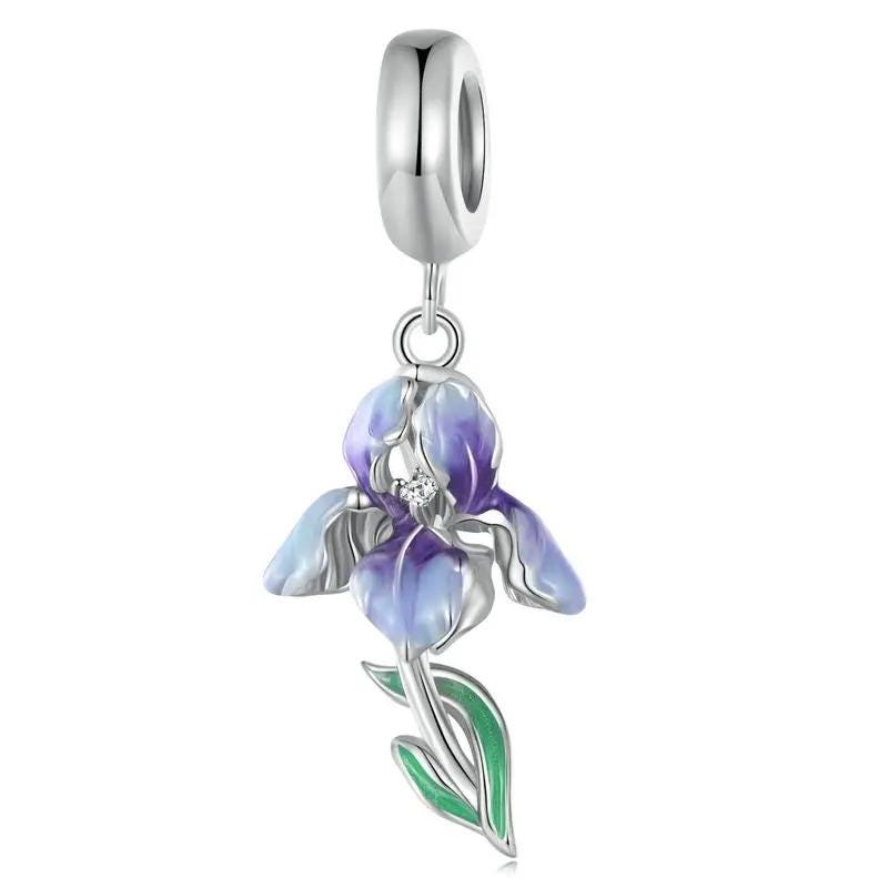 Iris Bloom Collection Nature-Inspired Silver Charms