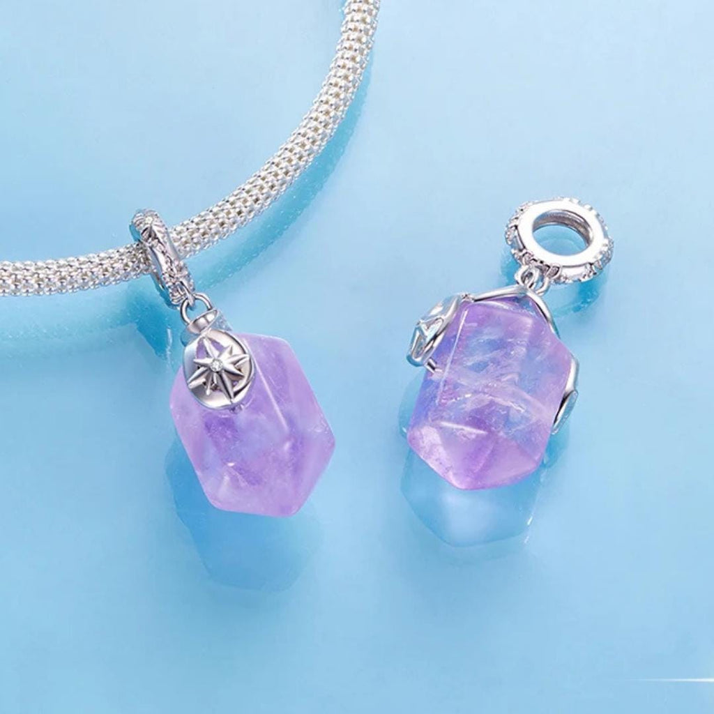 Natural Gemstone Silver Charms