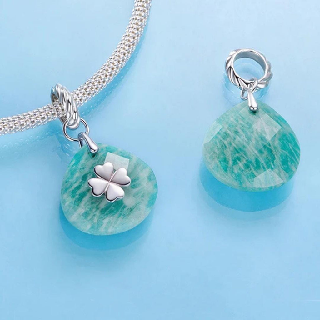 Natural Gemstone Silver Charms