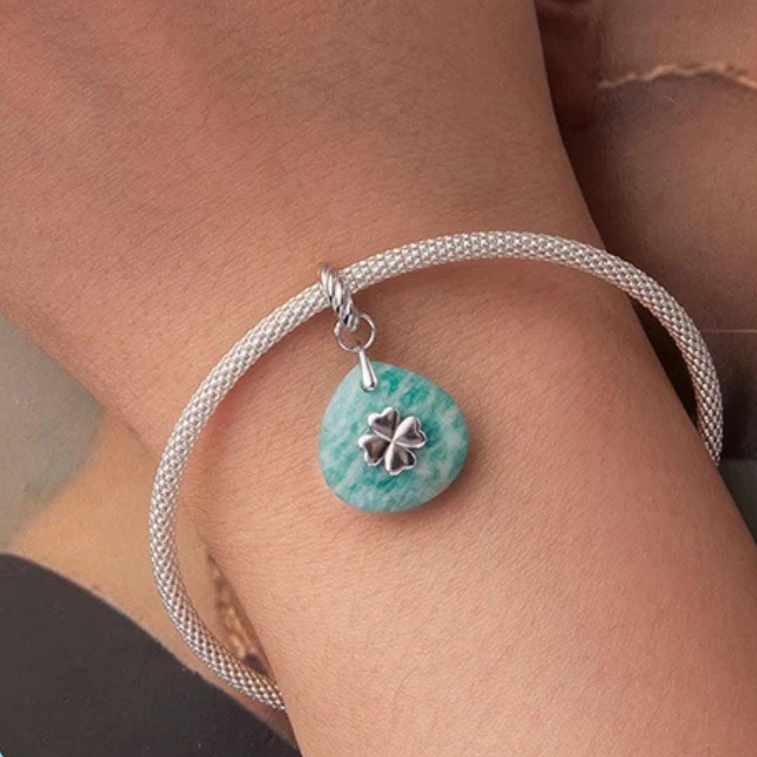 Natural Gemstone Silver Charms