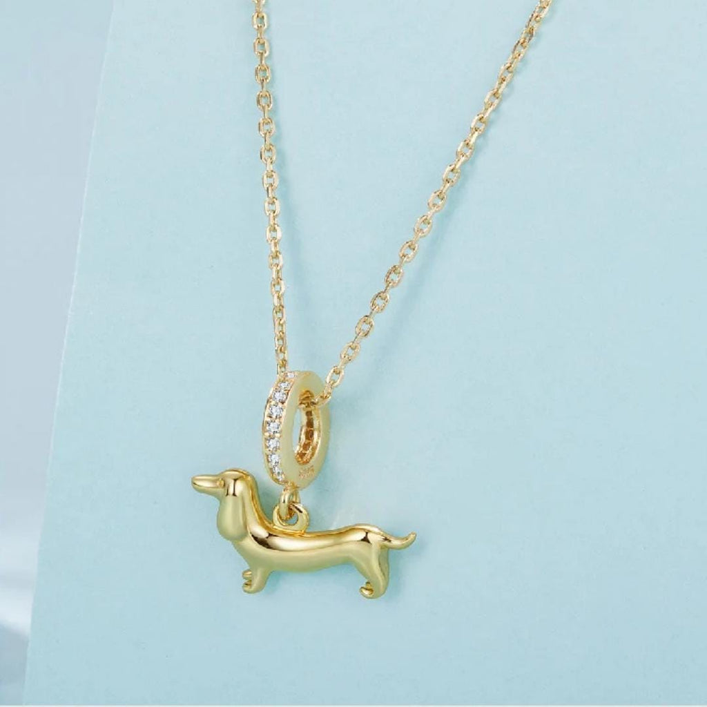 18k Gold Plated Dachshund Dog Charm