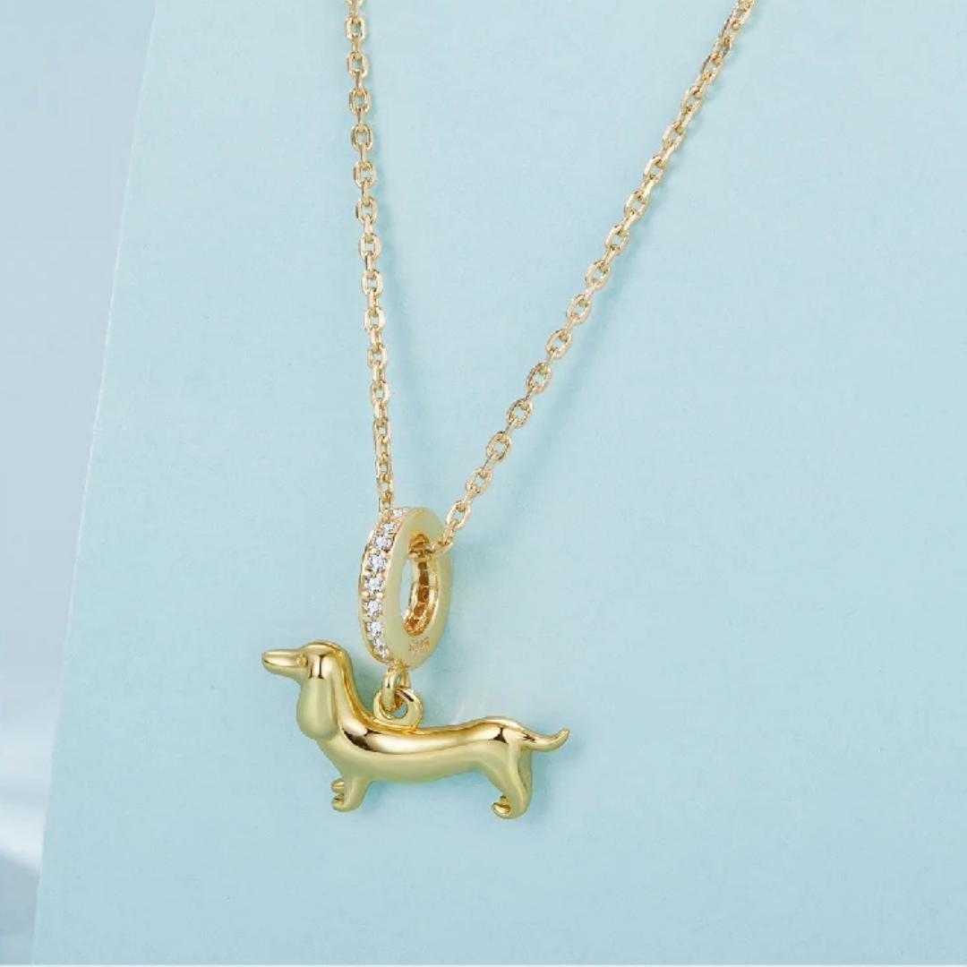 18k Gold Plated Dachshund Dog Charm