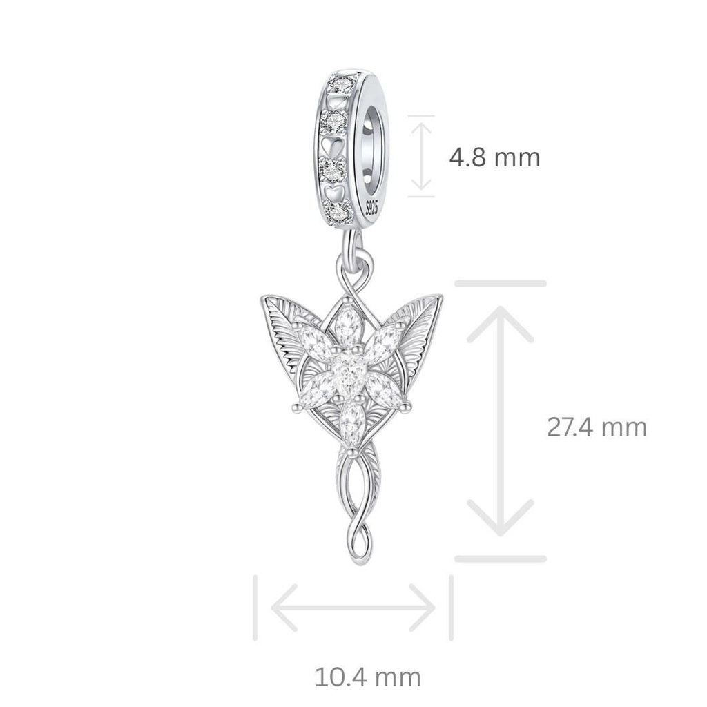 Evenstar Sterling Silver Charm: Lord of the Rings Style, Pandora Compatible