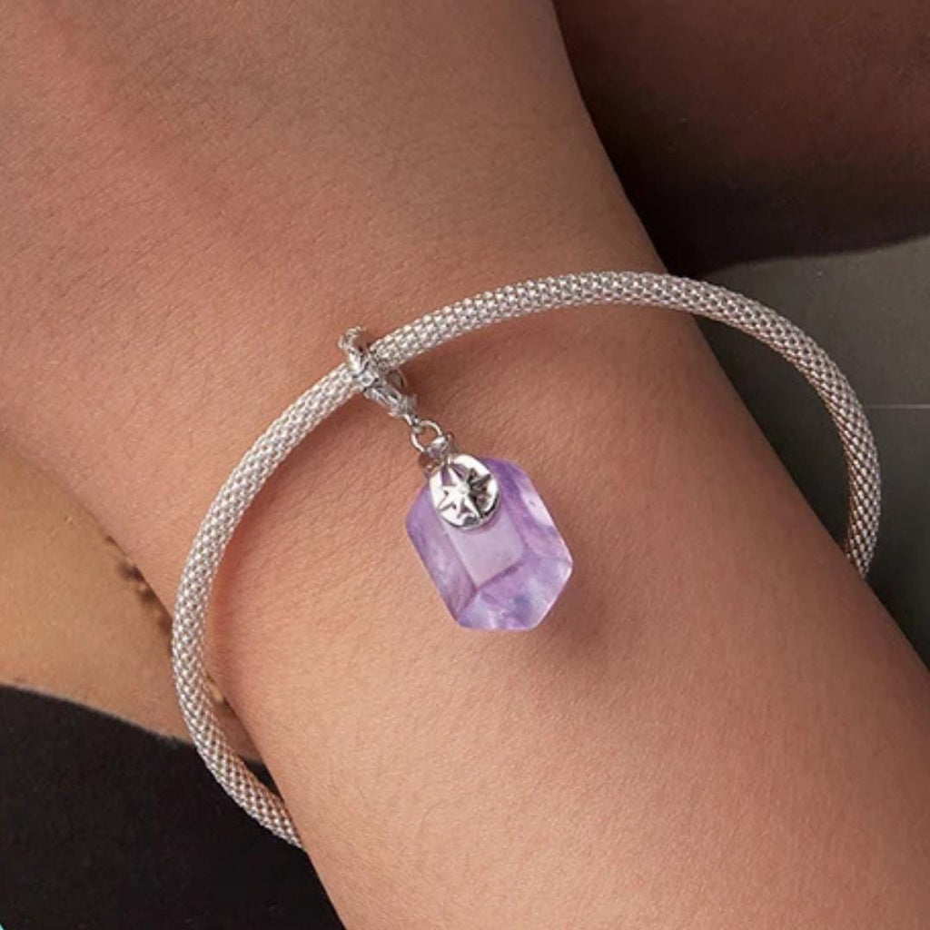 Natural Gemstone Silver Charms