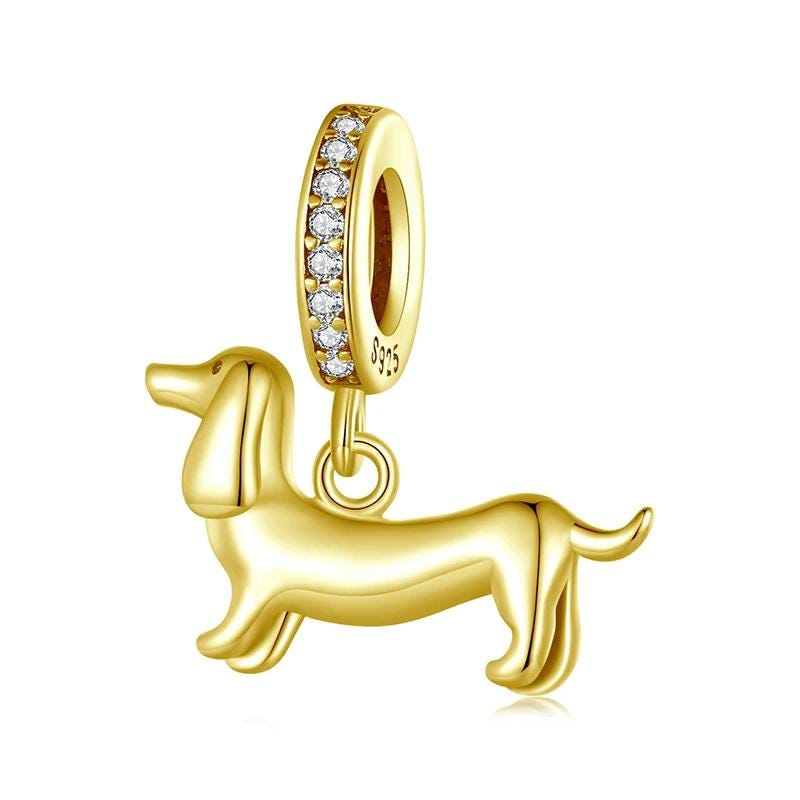 18k Gold Plated Dachshund Dog Charm