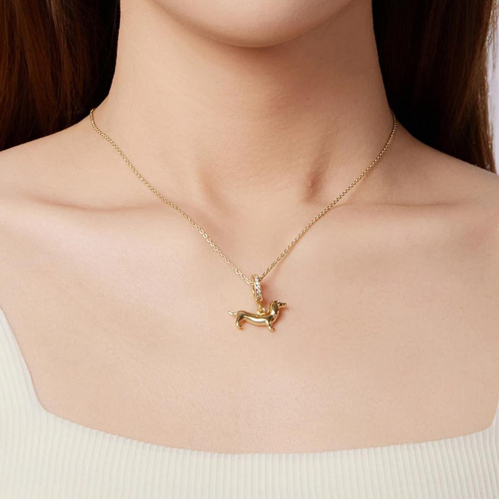 18k Gold Plated Dachshund Dog Charm
