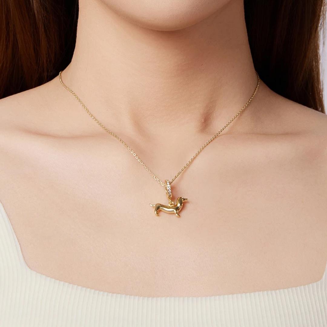 18k Gold Plated Dachshund Dog Charm