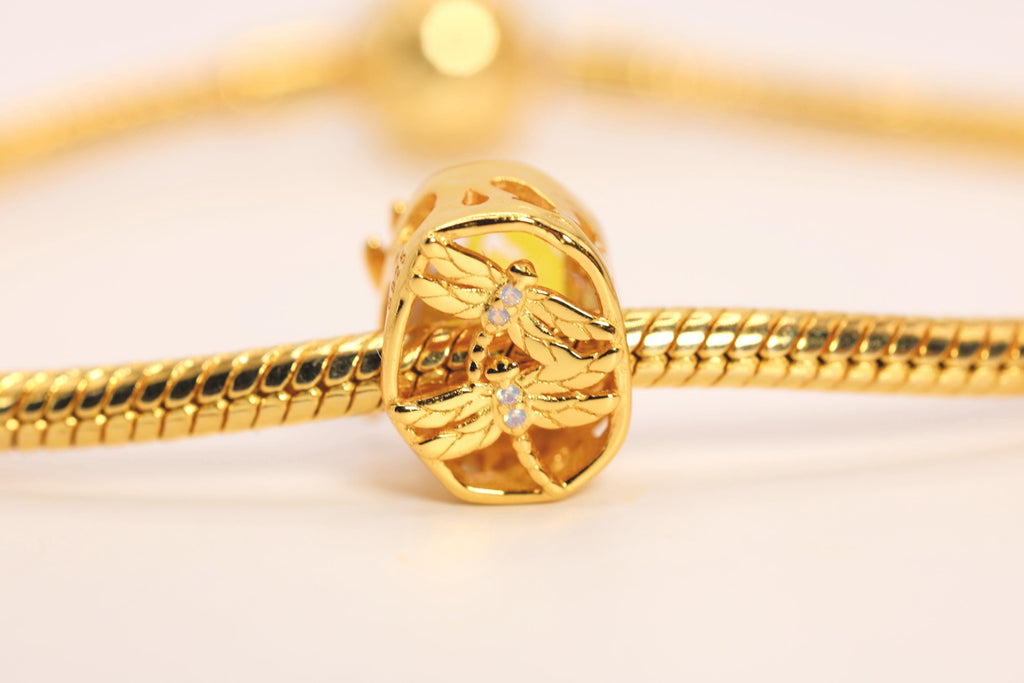 18K Gold Plated Dragonfly Charm