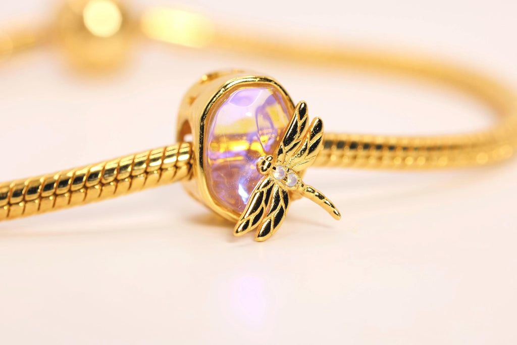18K Gold Plated Dragonfly Charm