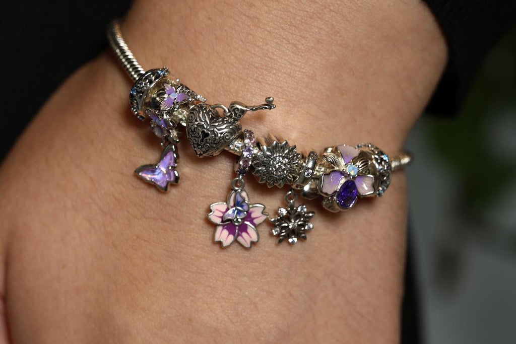 Iris Bloom Collection Nature-Inspired Silver Charms