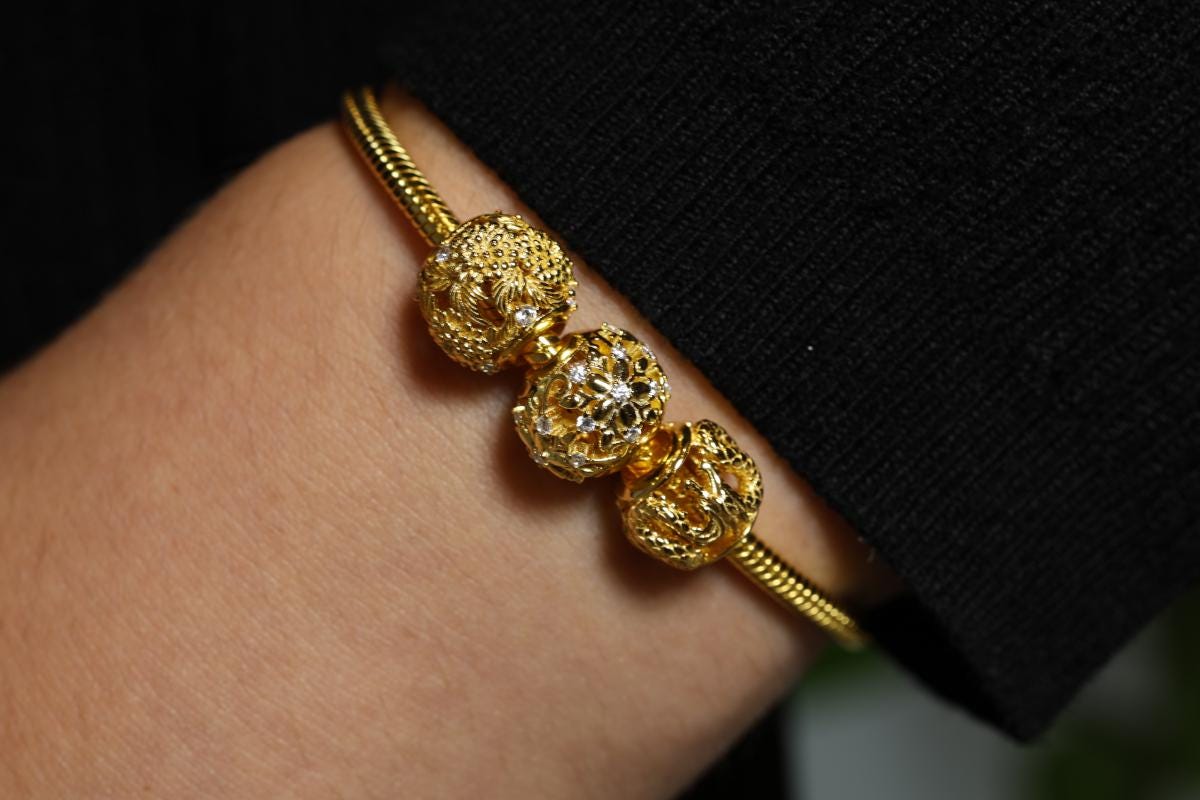 18k Gold Plated Chrysanthemum Charm