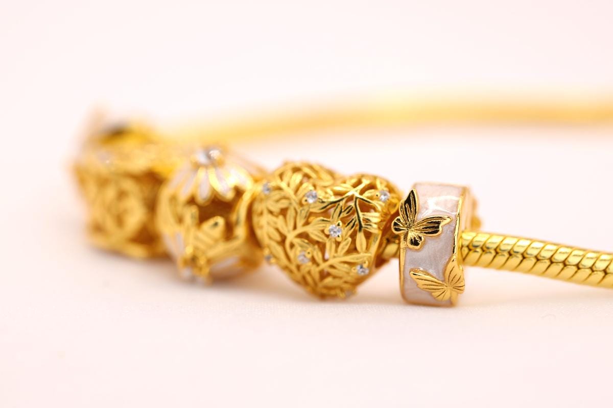 18K Gold Plated Butterfly Charm fits Pandora bracelet BUY 3 GET 65% OFF